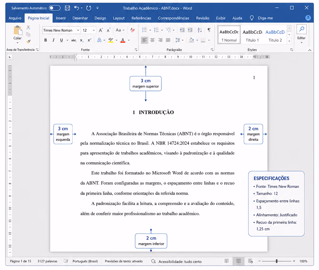 Imagem referente à notícia: Como configurar as margens e o espaçamento nas normas ABNT no Word